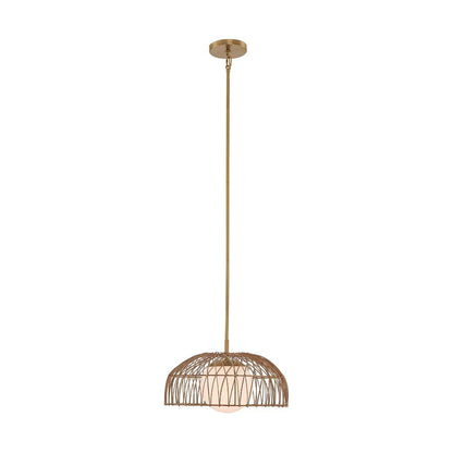 Meridian Lite Trends 1-Light Convertible Pendant or Semi-Flush in Natural Brass M7043NB