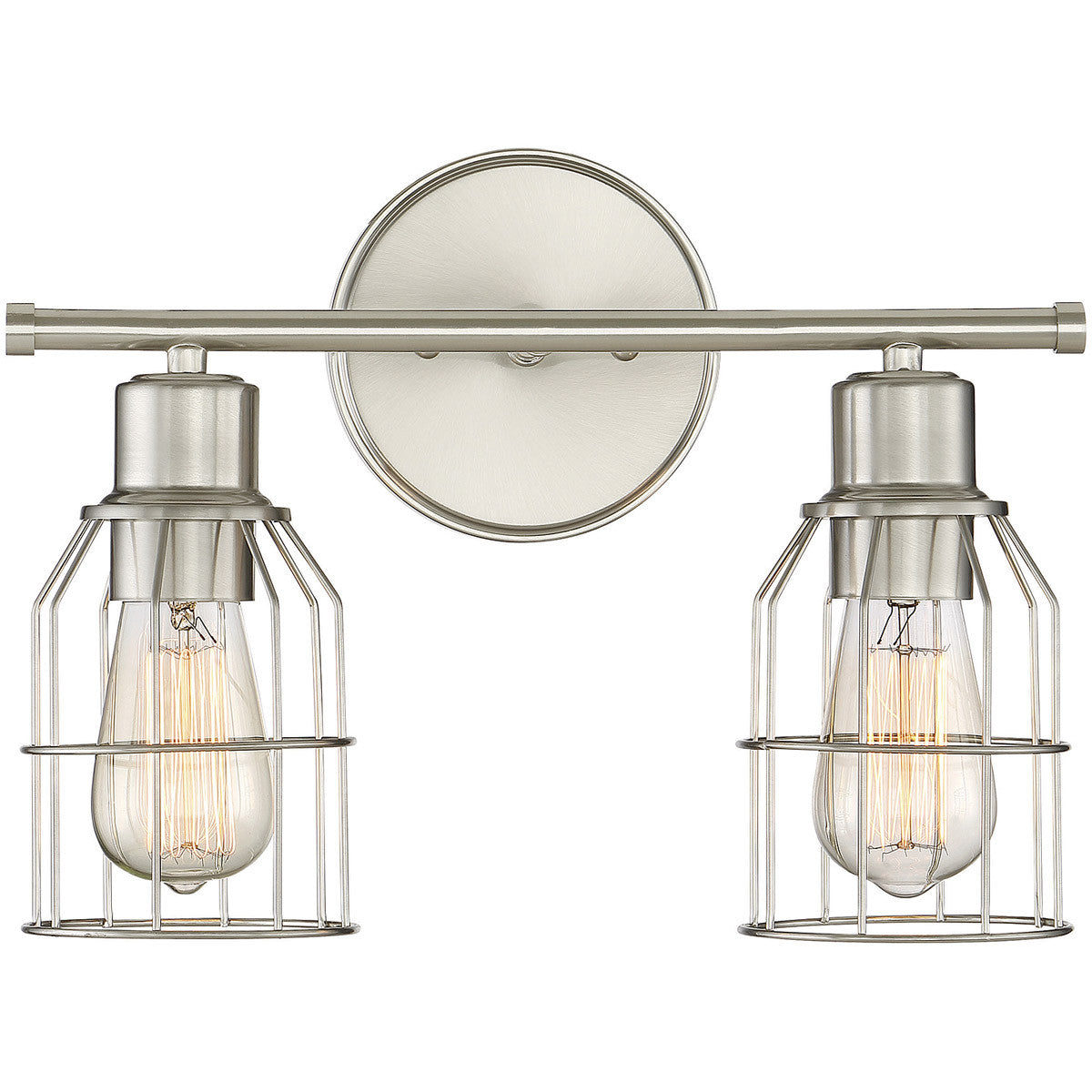 Meridian 2-Light Bathroom Vanity Light in Brushed Nickel M80003BN