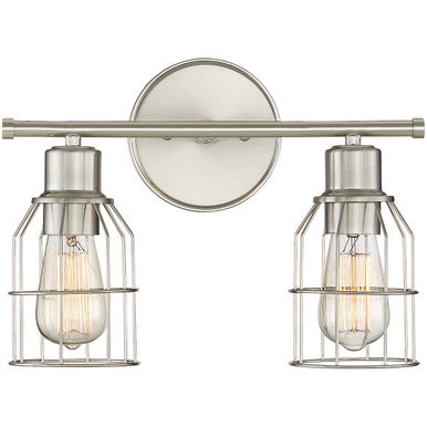 Meridian Lite Trends 2-Light Bathroom Vanity Light in Brushed Nickel M80003BN