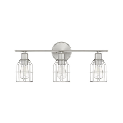 Meridian Lite Trends 3-Light Bathroom Vanity Light in Brushed Nickel M80004BN