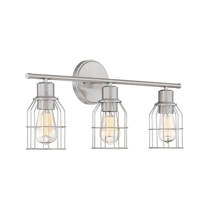 Meridian Lite Trends 3-Light Bathroom Vanity Light in Brushed Nickel M80004BN