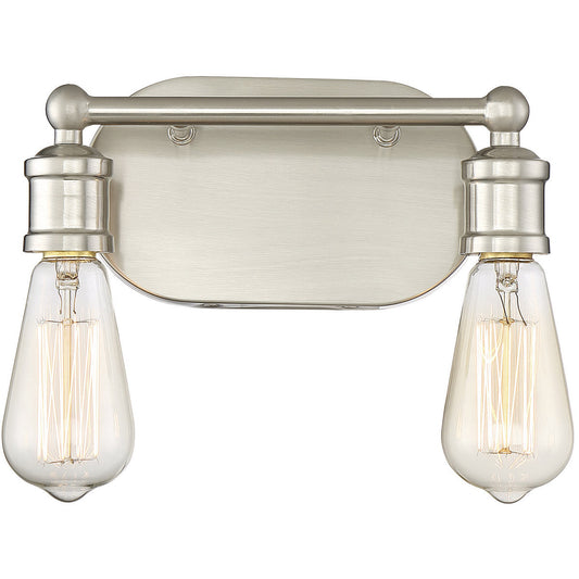 Meridian 2-Light Bathroom Vanity Light in Brushed Nickel M80011BN