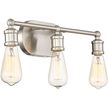 Meridian Lite Trends 3-Light Bathroom Vanity Light in Brushed Nickel M80012BN