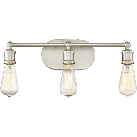 Meridian 3-Light Bathroom Vanity Light in Brushed Nickel M80012BN