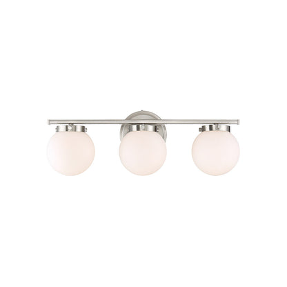 Meridian 3-Light Bathroom Vanity Light in Brushed Nickel M80023BN