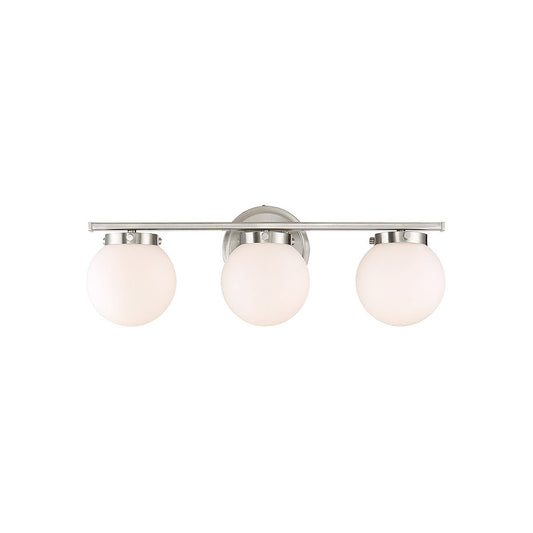 Meridian 3-Light Bathroom Vanity Light in Brushed Nickel M80023BN