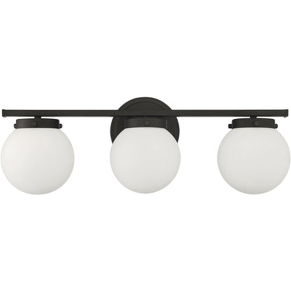 Meridian Lite Trends 3-Light Bathroom Vanity Light in Matte Black M80023MBK