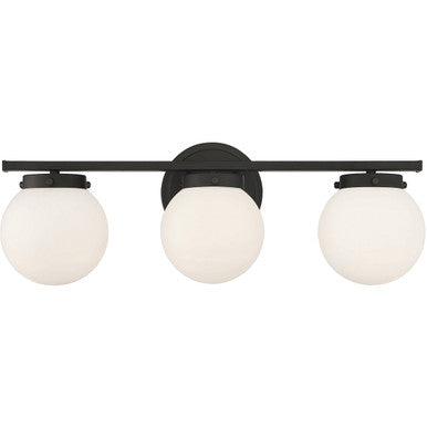 Meridian Lite Trends 3-Light Bathroom Vanity Light in Matte Black M80023MBK