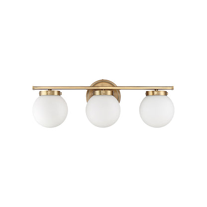 Meridian Lite Trends 3-Light Bathroom Vanity Light in Natural Brass M80023NB