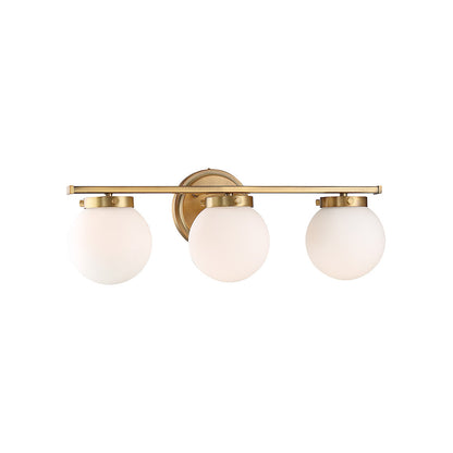 Meridian Lite Trends 3-Light Bathroom Vanity Light in Natural Brass M80023NB