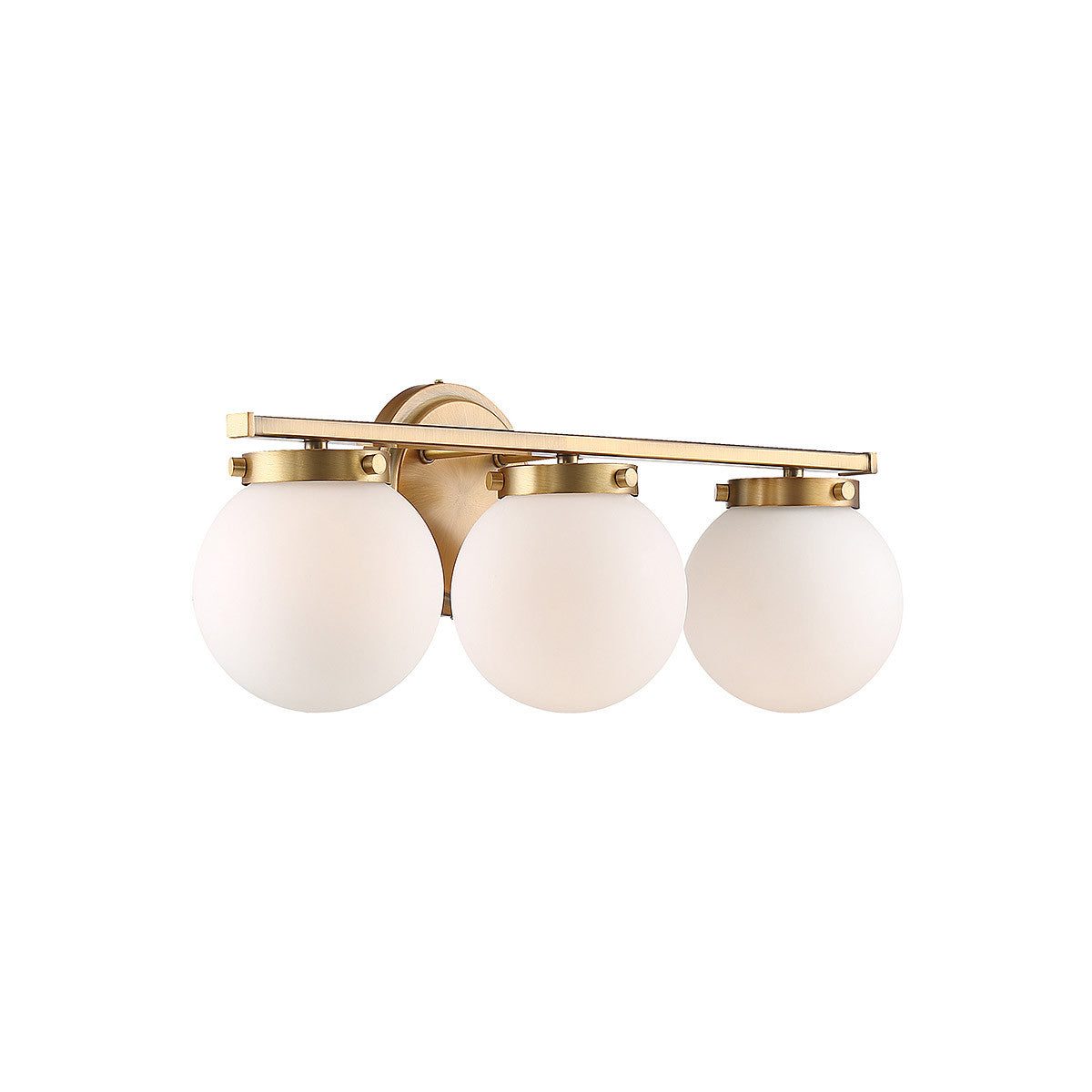 Meridian Lite Trends 3-Light Bathroom Vanity Light in Natural Brass M80023NB