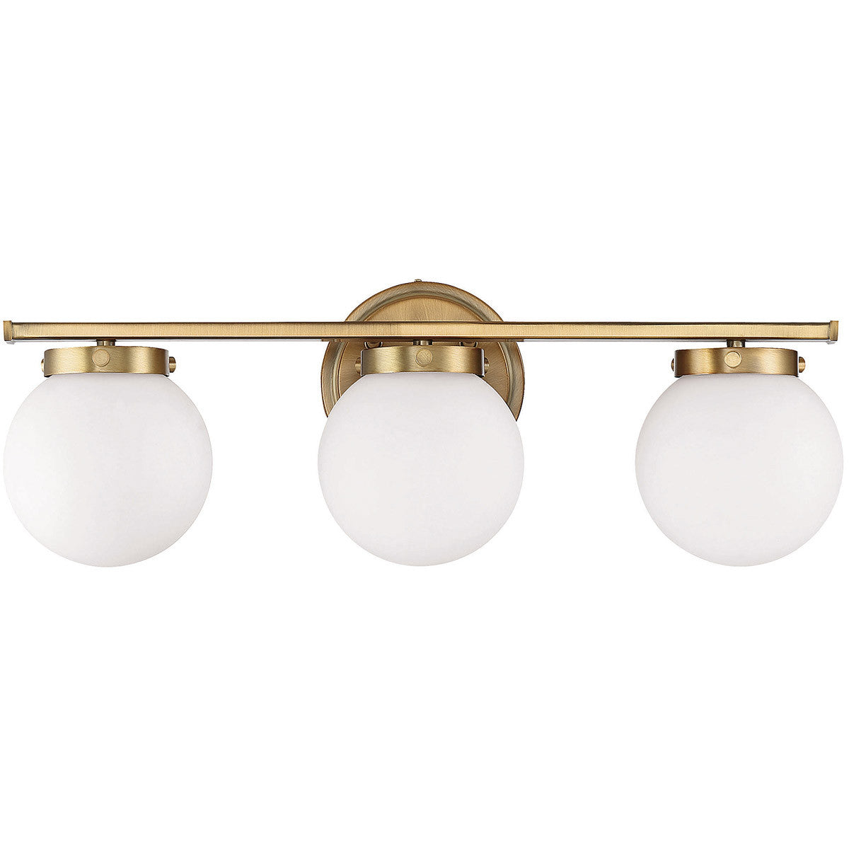 Meridian 3-Light Bathroom Vanity Light in Natural Brass M80023NB