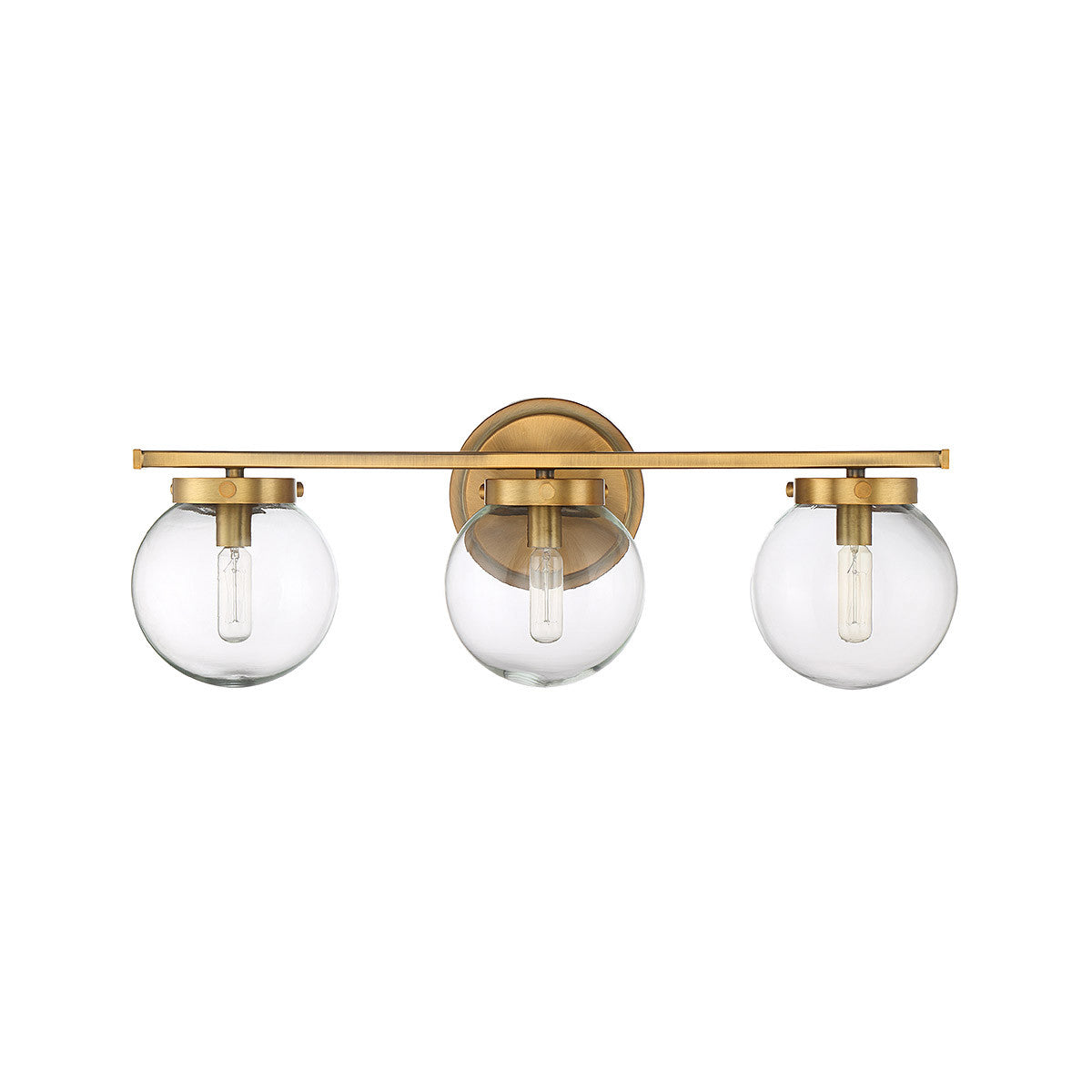 Meridian Lite Trends 3-Light Bathroom Vanity Light in Natural Brass M80024NB