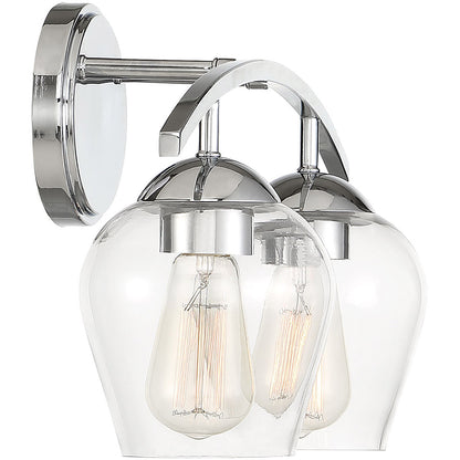 Meridian Lite Trends 2-Light Bathroom Vanity Light in Chrome M80031CH