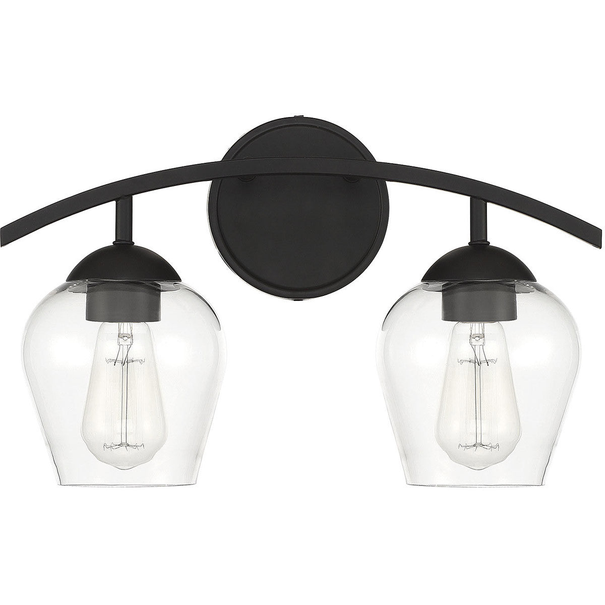 Meridian Lite Trends 2-Light Bathroom Vanity Light in Matte Black M80031MBK