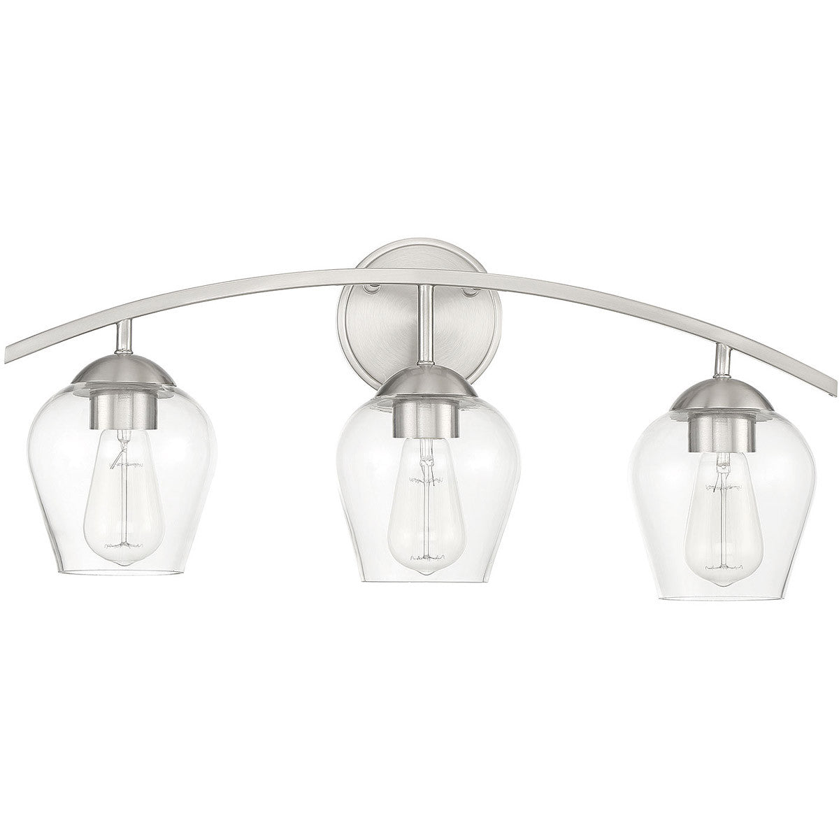 Meridian Lite Trends 3-Light Bathroom Vanity Light in Brushed Nickel M80032BN