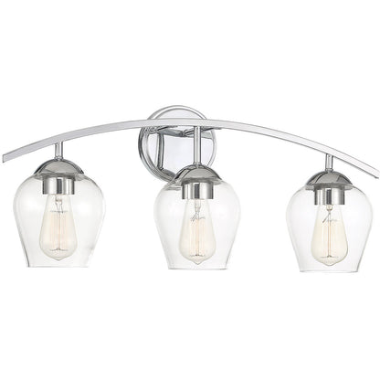 Meridian Lite Trends 3-Light Bathroom Vanity Light in Chrome M80032CH