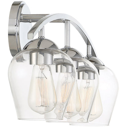 Meridian Lite Trends 3-Light Bathroom Vanity Light in Chrome M80032CH