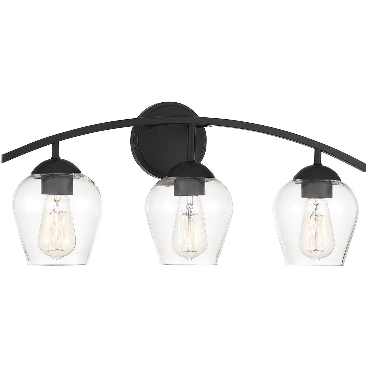 Meridian Lite Trends 3-Light Bathroom Vanity Light in Matte Black M80032MBK