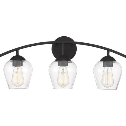 Meridian 3-Light Bathroom Vanity Light in Matte Black M80032MBK