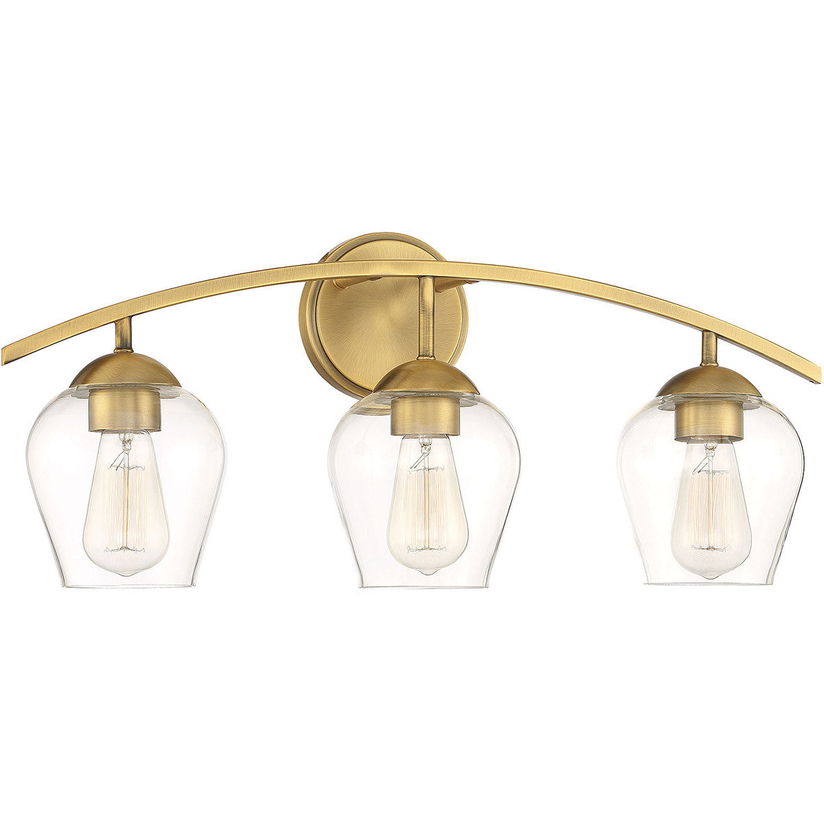 Meridian Lite Trends 3-Light Bathroom Vanity Light in Natural Brass M80032NB