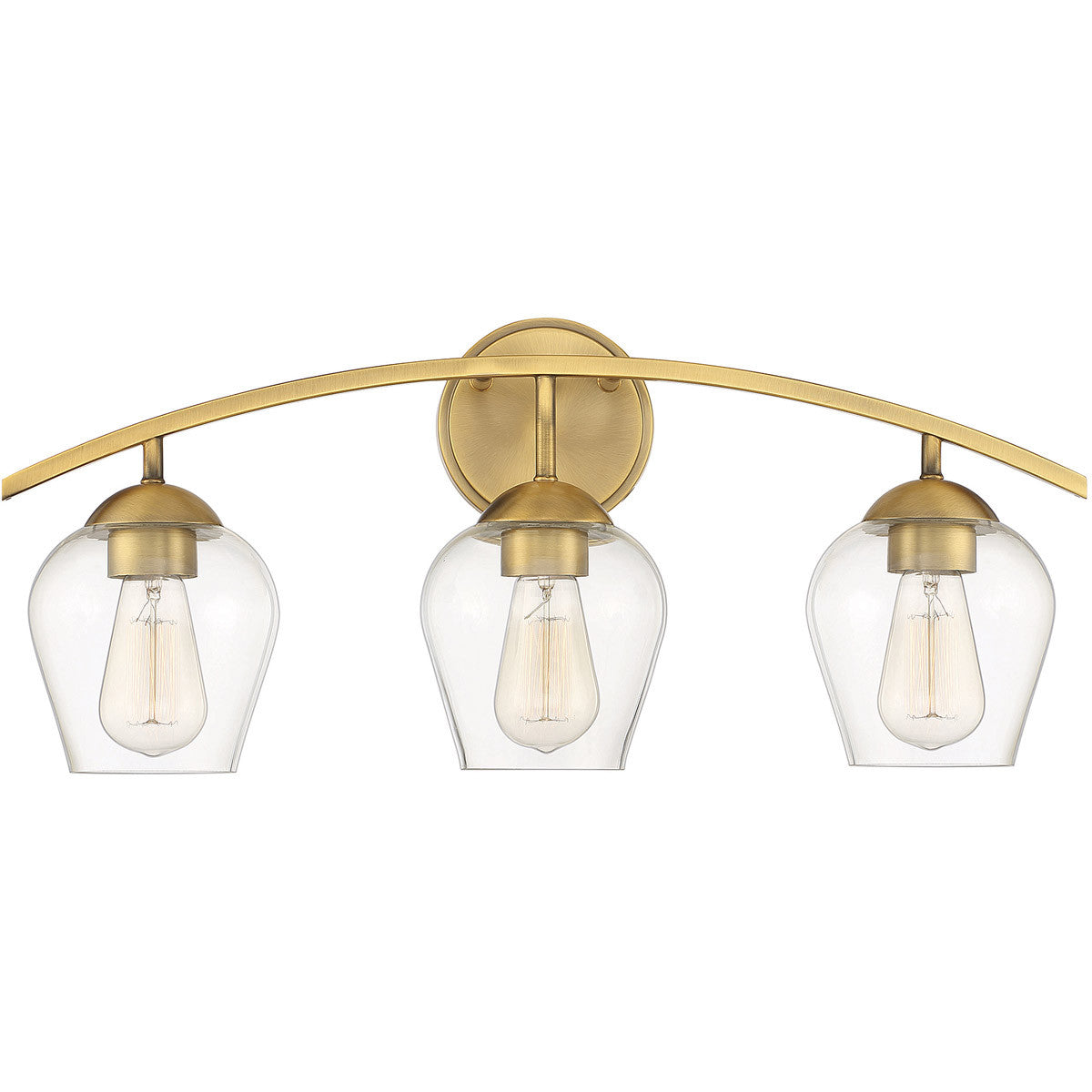 Meridian 3-Light Bathroom Vanity Light in Natural Brass M80032NB