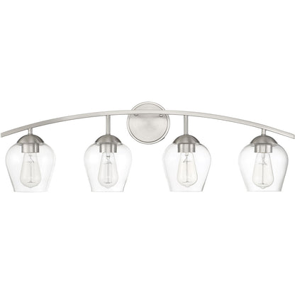 Meridian Lite Trends 4-Light Bathroom Vanity Light in Brushed Nickel M80033BN