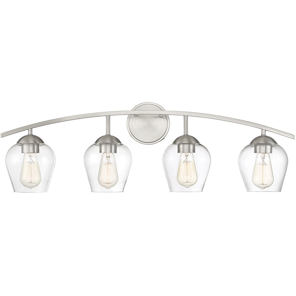 Meridian 4-Light Bathroom Vanity Light in Brushed Nickel M80033BN