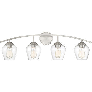 Meridian Lite Trends 4-Light Bathroom Vanity Light in Brushed Nickel M80033BN