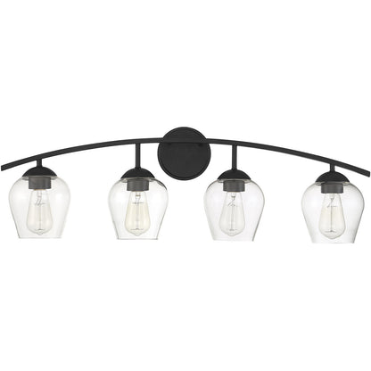 Meridian Lite Trends 4-Light Bathroom Vanity Light in Matte Black M80033MBK