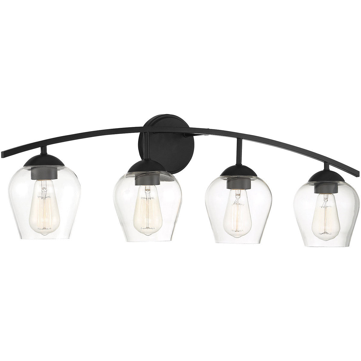 Meridian Lite Trends 4-Light Bathroom Vanity Light in Matte Black M80033MBK