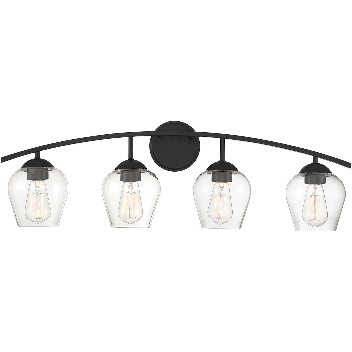 Meridian 4-Light Bathroom Vanity Light in Matte Black M80033MBK