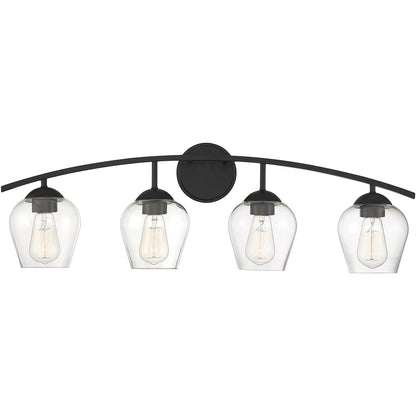 Meridian 4-Light Bathroom Vanity Light in Matte Black M80033MBK