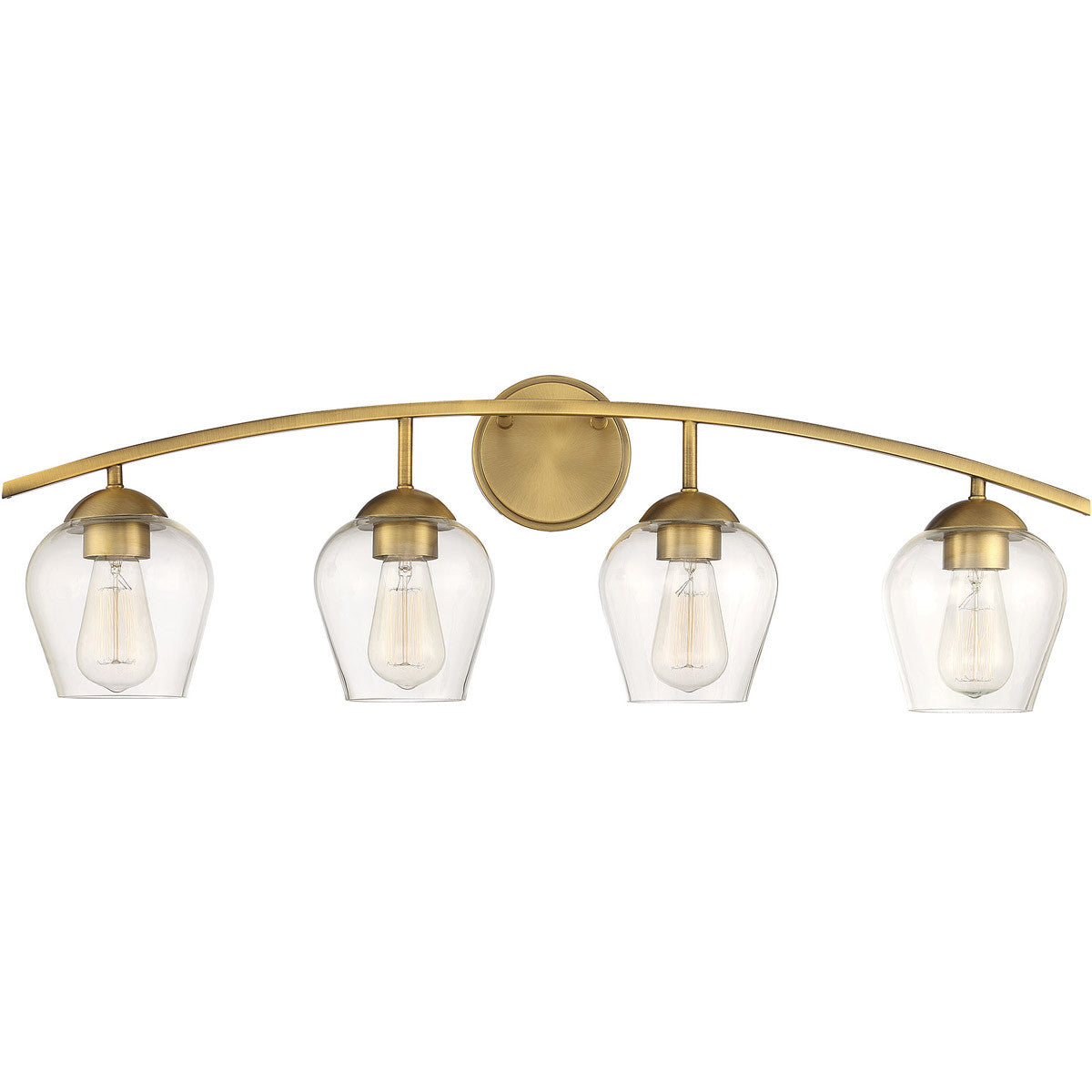 Meridian 4-Light Bathroom Vanity Light in Natural Brass M80033NB