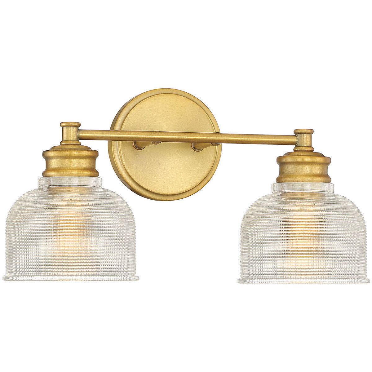 Meridian Lite Trends 2-Light Bathroom Vanity Light in Natural Brass M80034NB