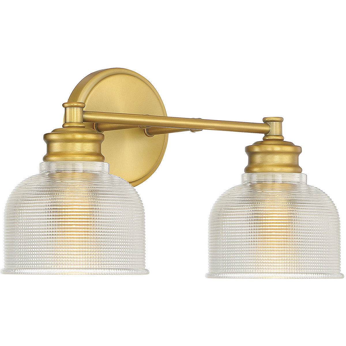 Meridian Lite Trends 2-Light Bathroom Vanity Light in Natural Brass M80034NB