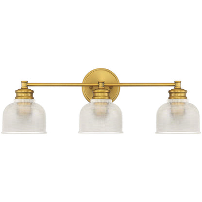 Meridian Lite Trends 3-Light Bathroom Vanity Light in Natural Brass M80035NB