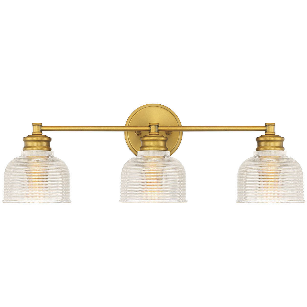 Meridian 3-Light Bathroom Vanity Light in Natural Brass M80035NB