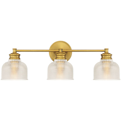 Meridian 3-Light Bathroom Vanity Light in Natural Brass M80035NB