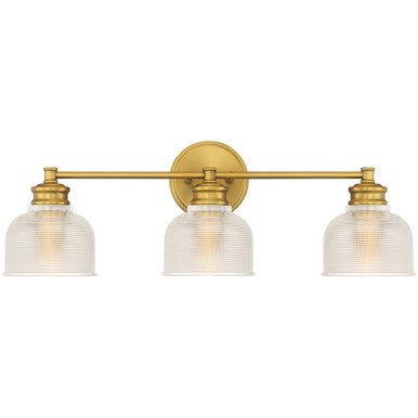 Meridian Lite Trends 3-Light Bathroom Vanity Light in Natural Brass M80035NB