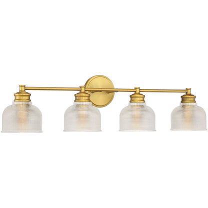 Meridian Lite Trends 4-Light Bathroom Vanity Light in Natural Brass M80036NB