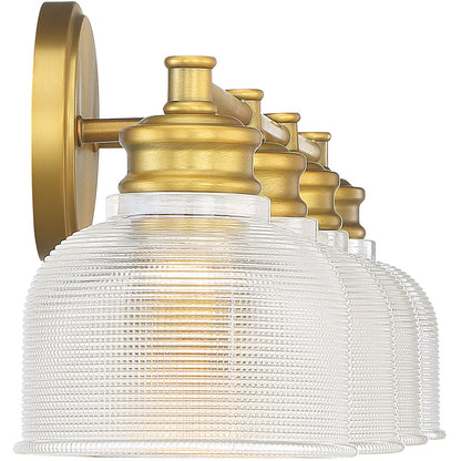 Meridian Lite Trends 4-Light Bathroom Vanity Light in Natural Brass M80036NB