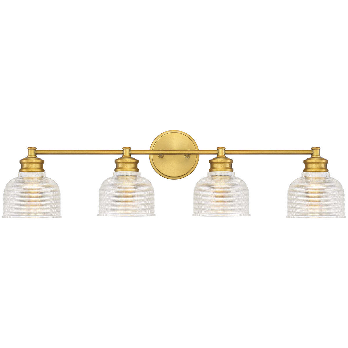 Meridian 4-Light Bathroom Vanity Light in Natural Brass M80036NB