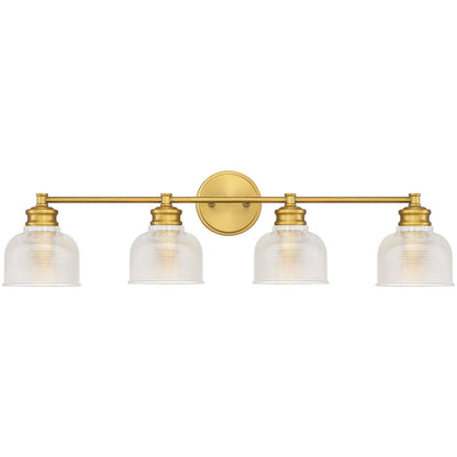 Meridian 4-Light Bathroom Vanity Light in Natural Brass M80036NB