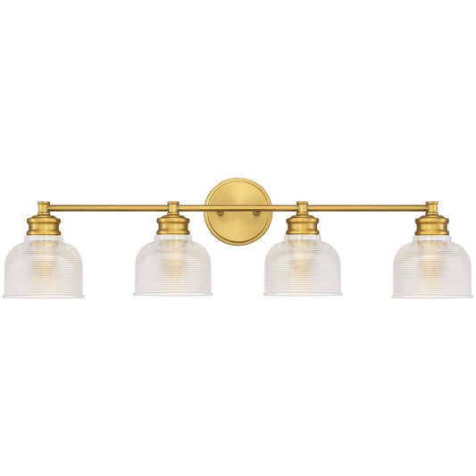 Meridian 4-Light Bathroom Vanity Light in Natural Brass M80036NB