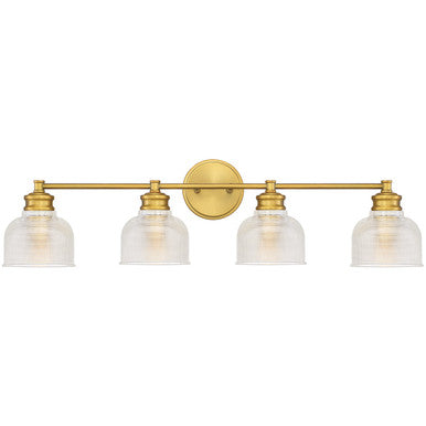 Meridian Lite Trends 4-Light Bathroom Vanity Light in Natural Brass M80036NB