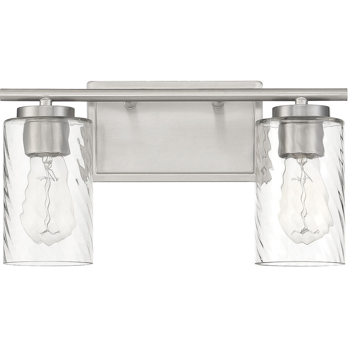 Meridian Lite Trends 2-Light Bathroom Vanity Light in Brushed Nickel M80037BN