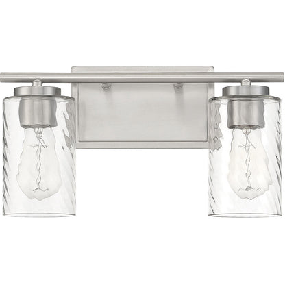 Meridian Lite Trends 2-Light Bathroom Vanity Light in Brushed Nickel M80037BN