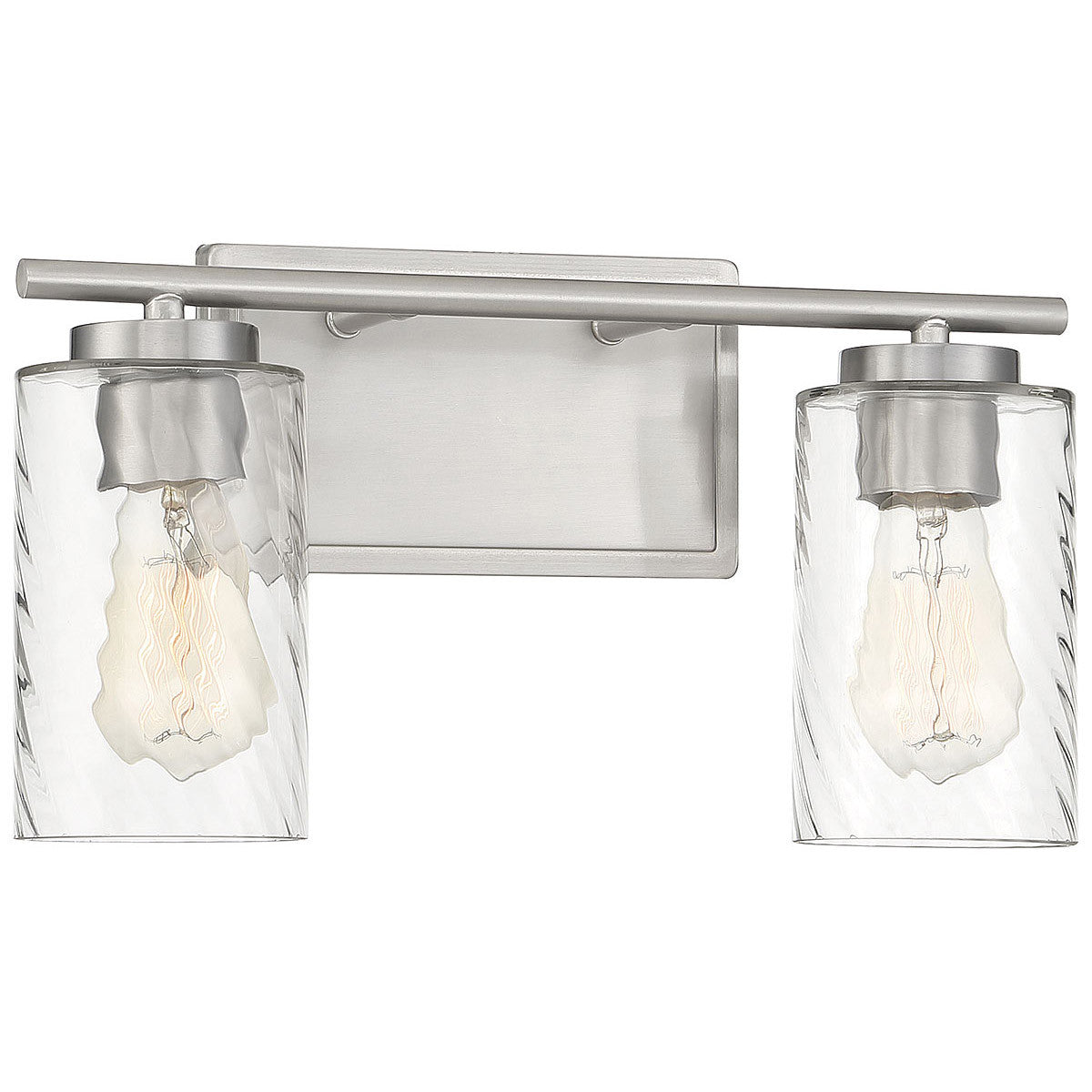 Meridian Lite Trends 2-Light Bathroom Vanity Light in Brushed Nickel M80037BN