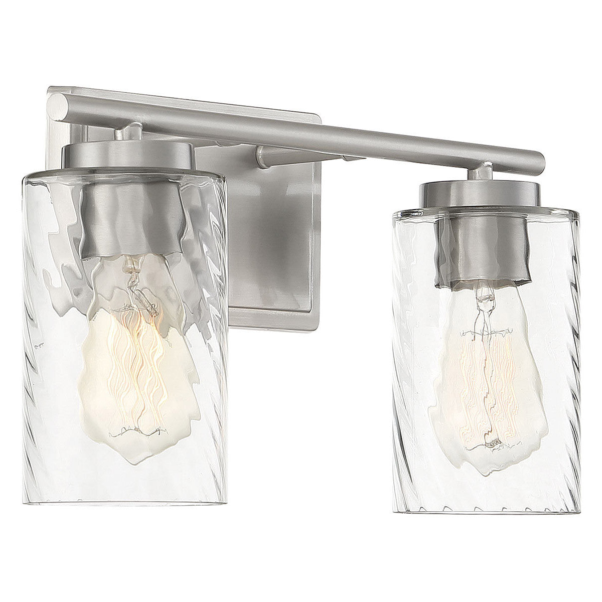 Meridian Lite Trends 2-Light Bathroom Vanity Light in Brushed Nickel M80037BN